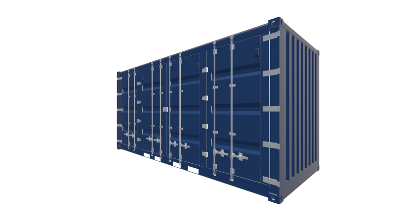 Seecontainer 20 Fuß HighCube OpenSide Container - Screenshot - Vorne Rechts