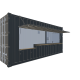 Seecontainer 20 Fuß HighCube Kiosk Container - Vorne Links Seecontainer 20 Fuß HighCube Kiosk Container - Screenshot - Vorne Links
