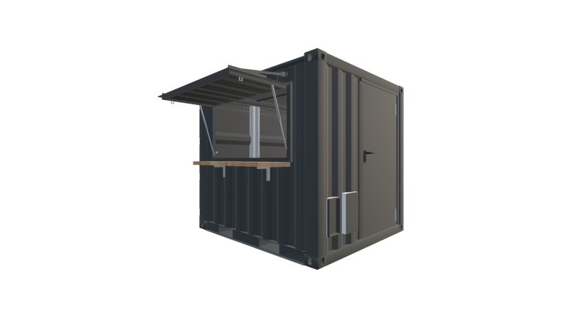 Seecontainer 8 Fuß Kiosk Container - Screenshot - Vorne Rechts