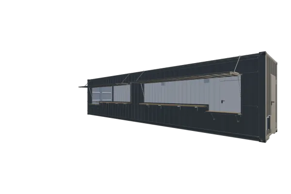40 Fuß HighCube Kiosk Container - Foto Screenshot - Vorne Rechts