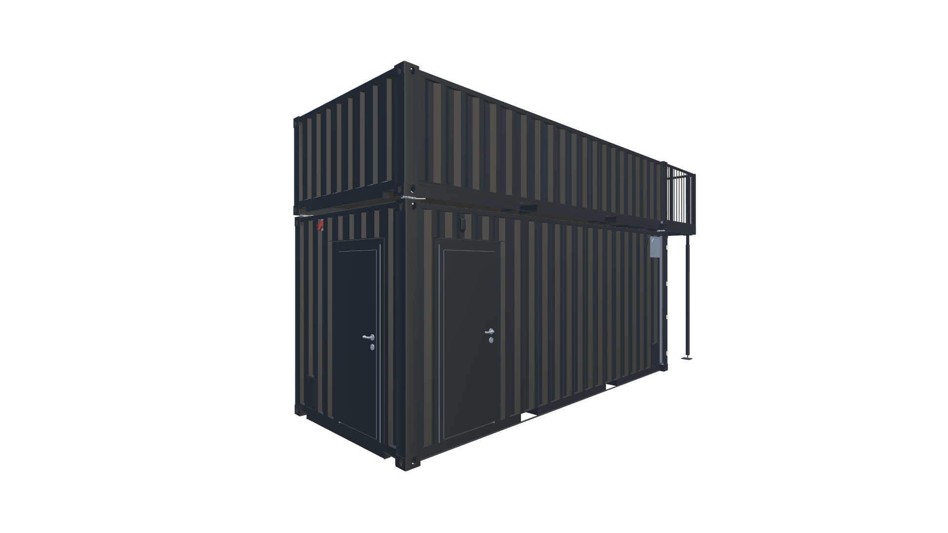 20 Fuß Kiosk Container mit Dachterrasse - Variante 2 Screenshot - Hinten Rechts